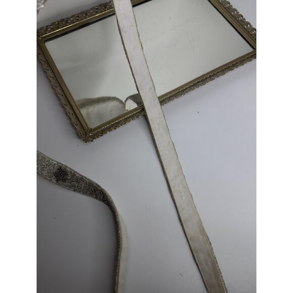 White Box Bag Purse with Stars / Gold Silver / Beaded / Zipper Closure / Handmad - Picture 10 of 10